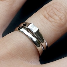 A
							close-up image of a finger with a ring on it